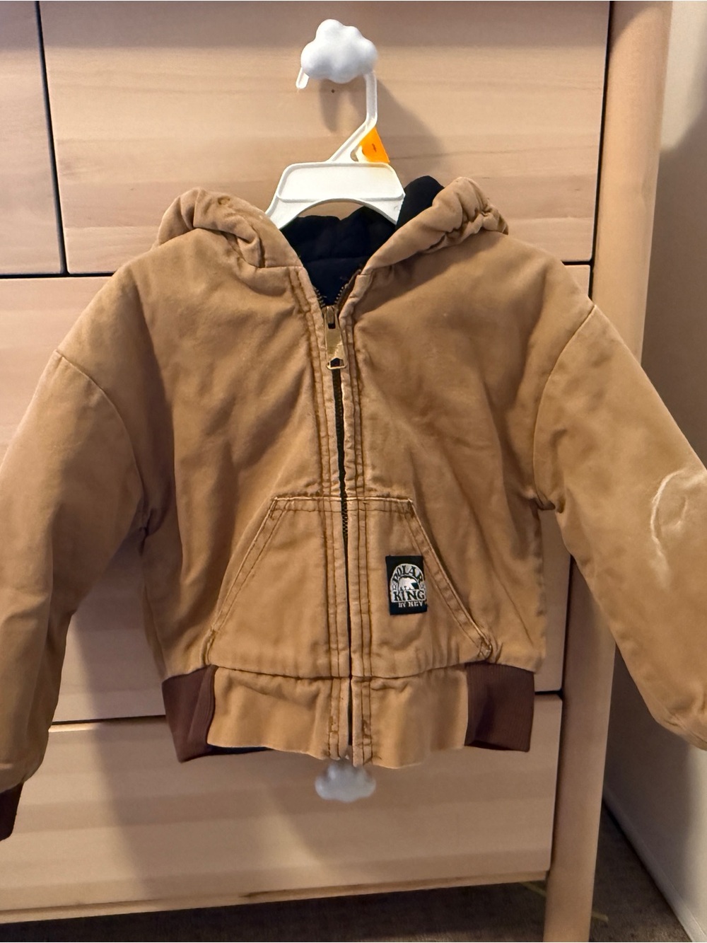 Baby/Toddler Tan Hooded Work Jacket